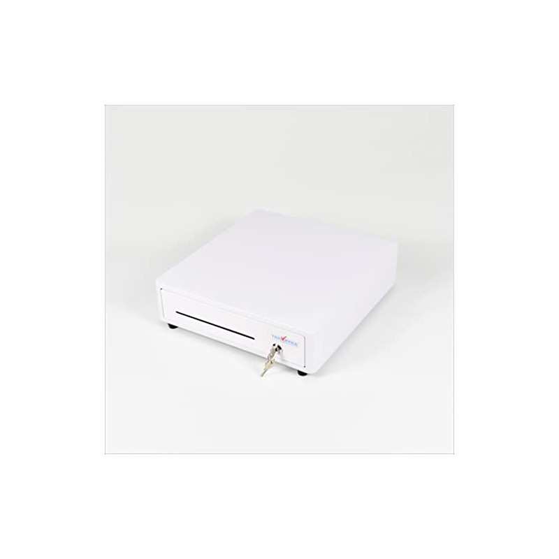 HER-350 Cassetto rendiresto bianco per registratori di cassa 35x36x10 cm apertura elettrica e con chiave