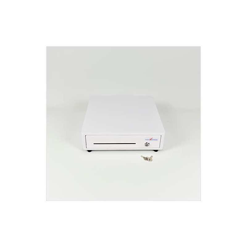 HER-350 Cassetto rendiresto bianco per registratori di cassa 35x36x10 cm apertura elettrica e con chiave