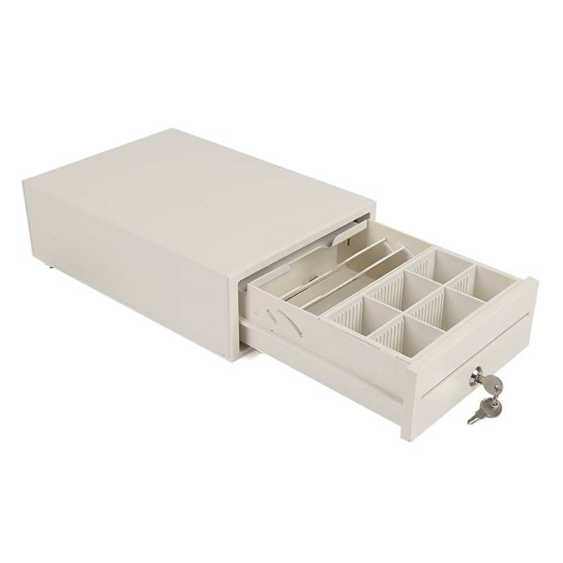 HER-208 Cassetto rendiresto compatto bianco per registratori di cassa A4 30x21cm