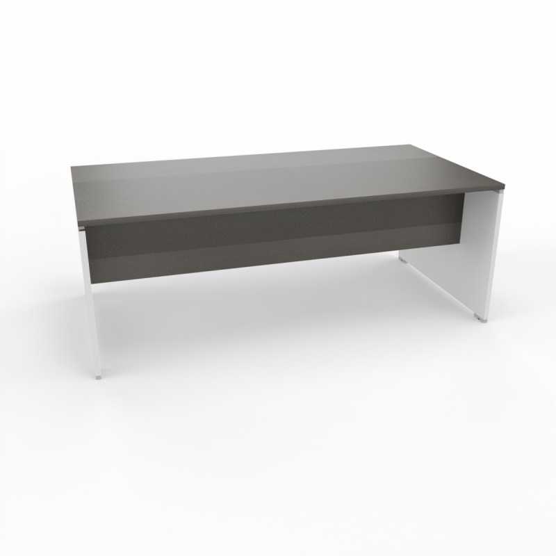 Scrivania 200x100 cm Grigio Cosmico e bianco con piano e gambe in legno Eidos