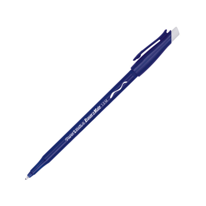 Paper mate replay - Penna a sfera punta media con gomma - colore Blu - pezzo singolo