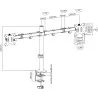 MACLEAN MC-884 Supporto da scrivania per 2 Monitor LCD 17-32" 2 X 8KG (max 16Kg) VESA 75X75 E 100X100