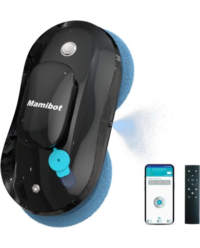 Mamibot W110-P - Robot pulizia vetri e finestre, automatico e intelligente, con app e telecomando, per vetro, piastrelle