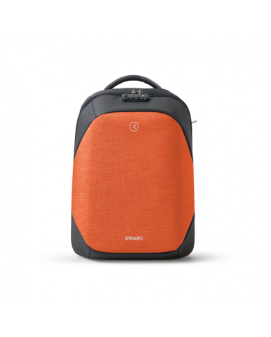 Tekniko big ARANCIO - Zaino Antifurto dimensioni 34 x 46 x 16 cm Intempo idrorepellente tecnico con serratura presa usb