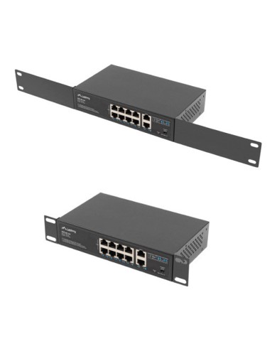 SWITCH 8X 100MB POE+/2X 1GB UNMANAGED RACK 10"/19" GIGABIT ETHERNET 120W